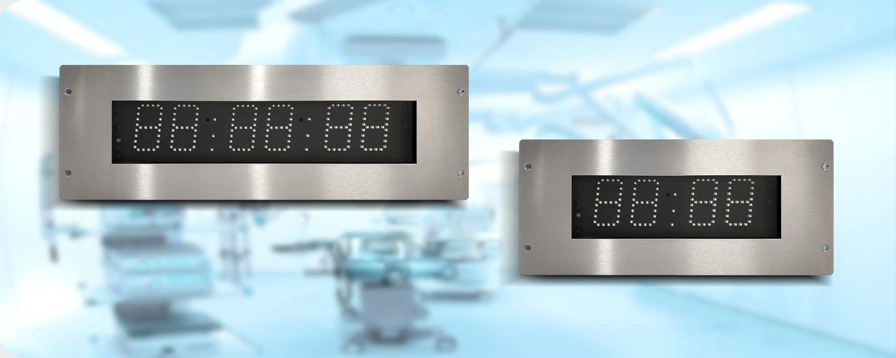 Flush Mount Clocks ZAM5-L PoE & ZBM5-L PoE for operating theatres, laboratories and other clean room environments